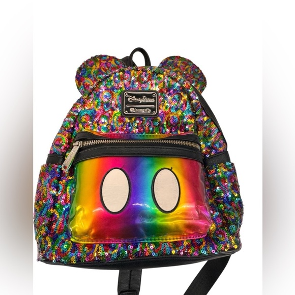 *SALE* Loungefly Disney Mickey
Mouse Celebration Rainbow
Sequin Mini Backpack main image 11